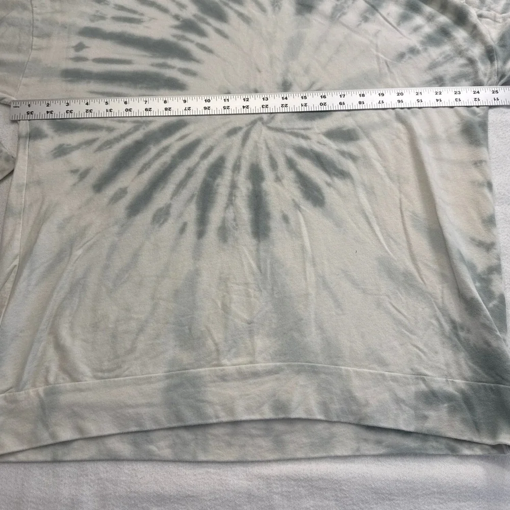 Tres Bien Womens Tie Dye Sweatshirt Grey White Spiral Crew Neck Pullover XL